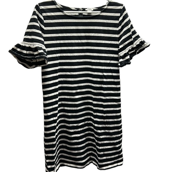 J.Crew Cotton Sailor Stripe Dress | Size L | Preppy Nautical Summer Style - Picture 1 of 9